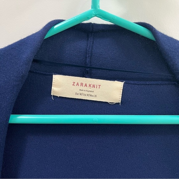 Zara Women’s Open Front Blue Cardigan Size Medium - Picture 3 of 5